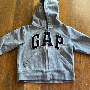 Baby Gap Toddler Two Years. Gray Hooded Zippered Sweatshirt